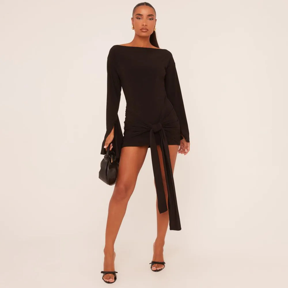 Long Flared Sleeve Dress