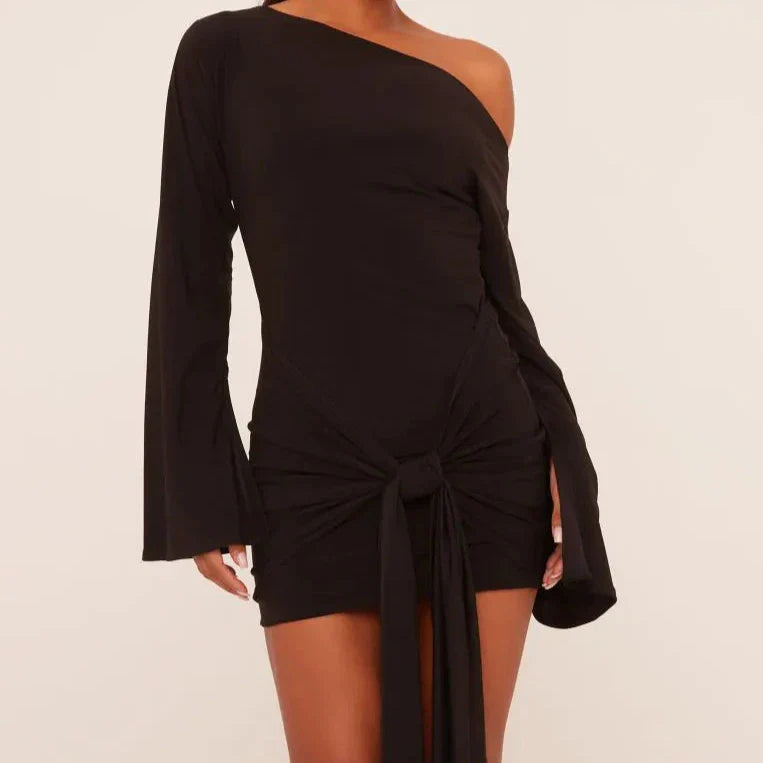 Long Flared Sleeve Dress