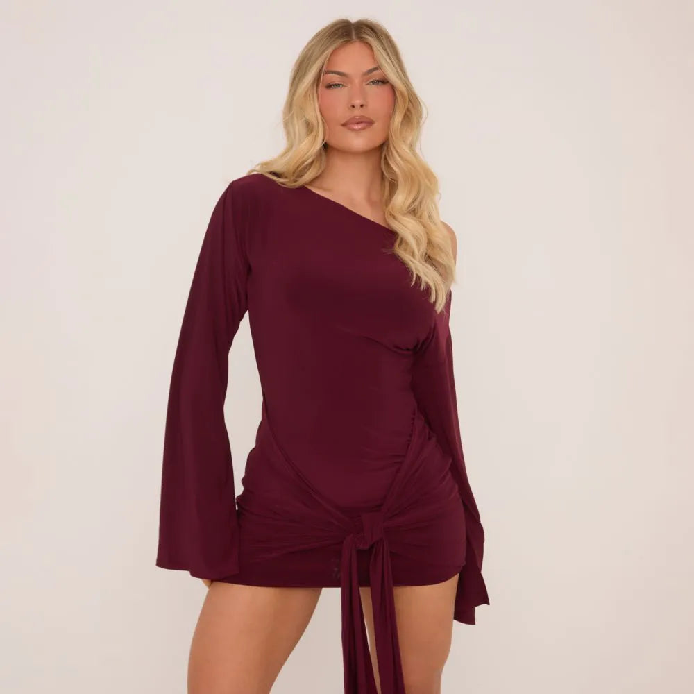 Long Flared Sleeve Dress