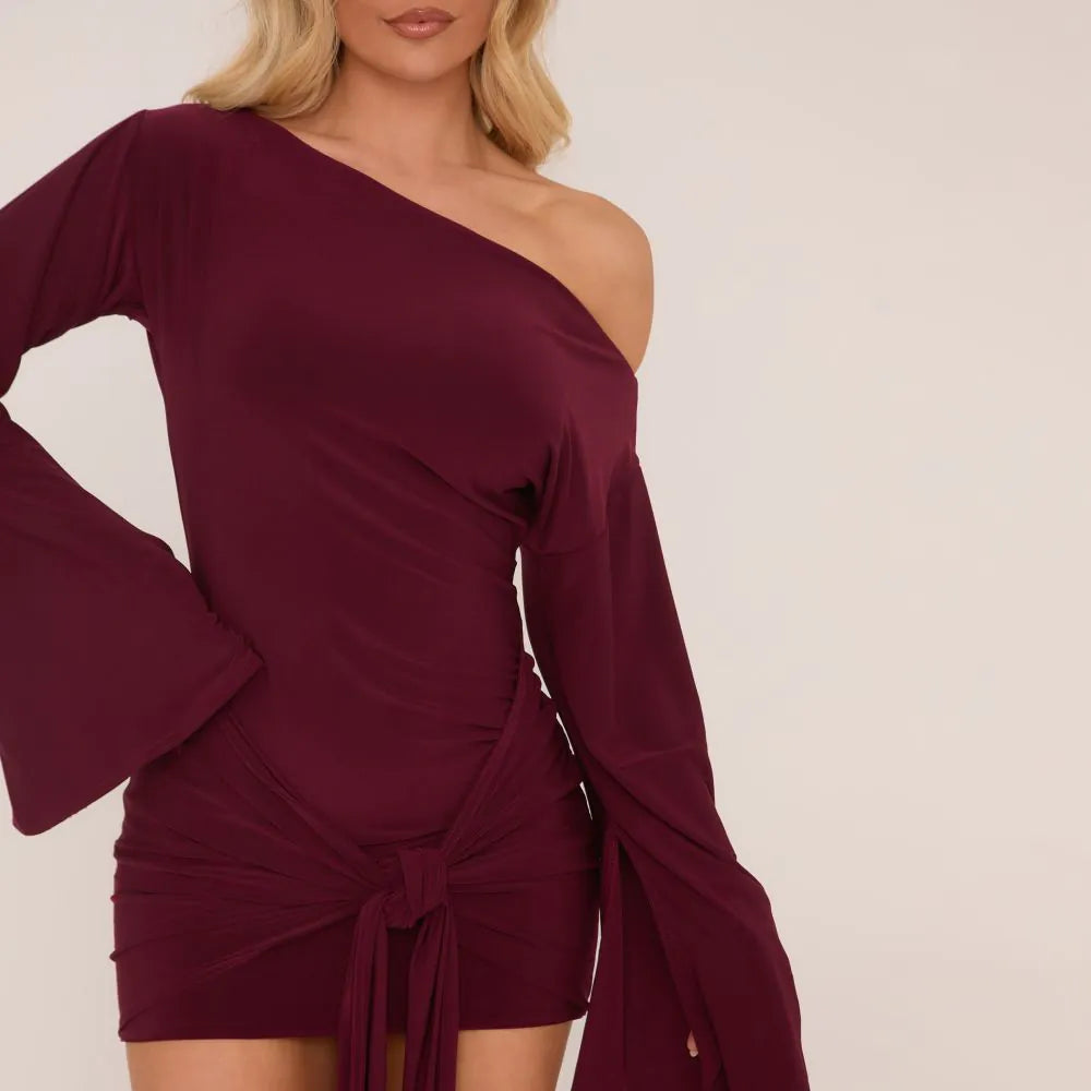 Long Flared Sleeve Dress
