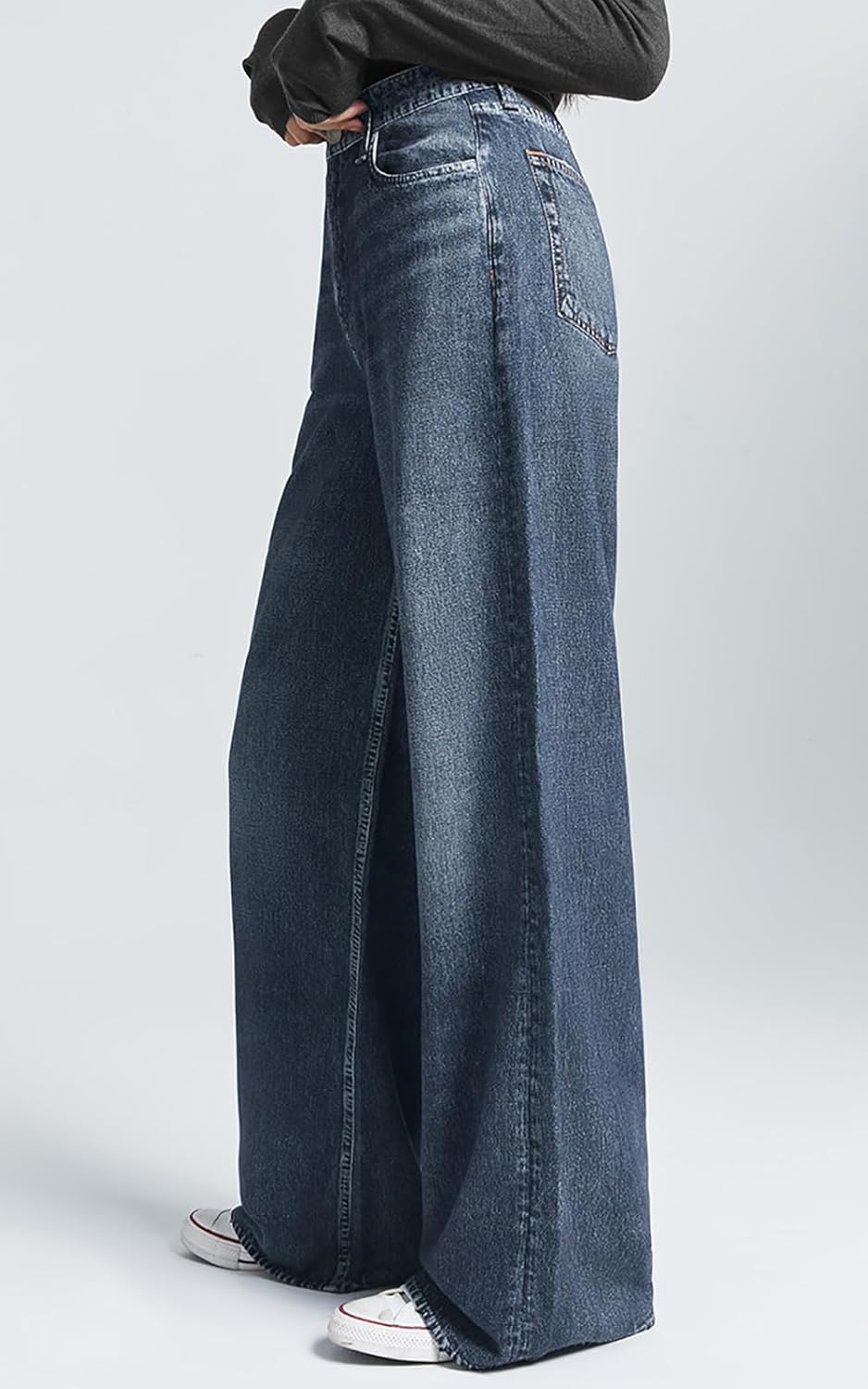 Denim Sweatpants High Waisted