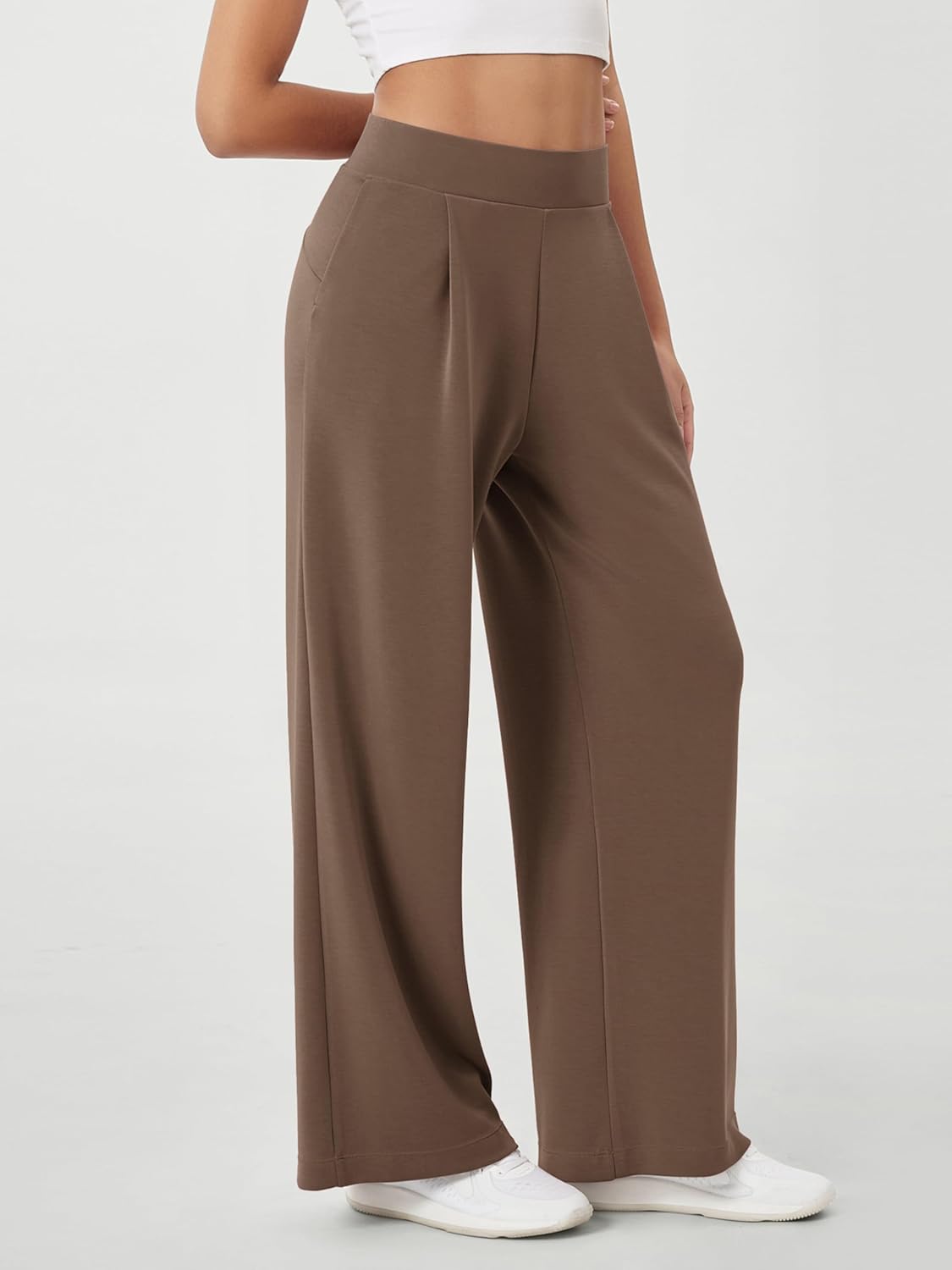 High Waist Casual Relaxed Pants with Pockets