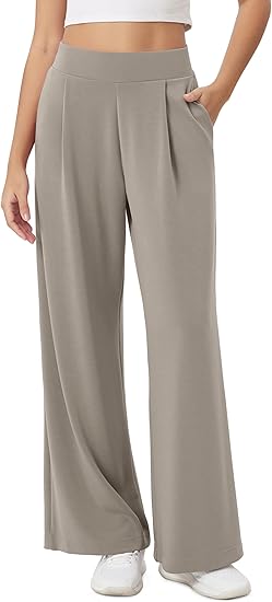 High Waist Casual Relaxed Pants with Pockets