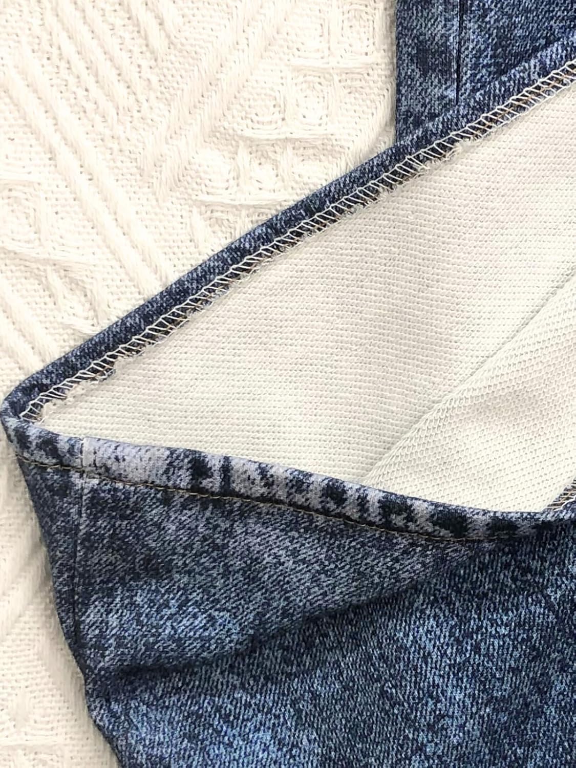 Denim Sweatpants High Waisted