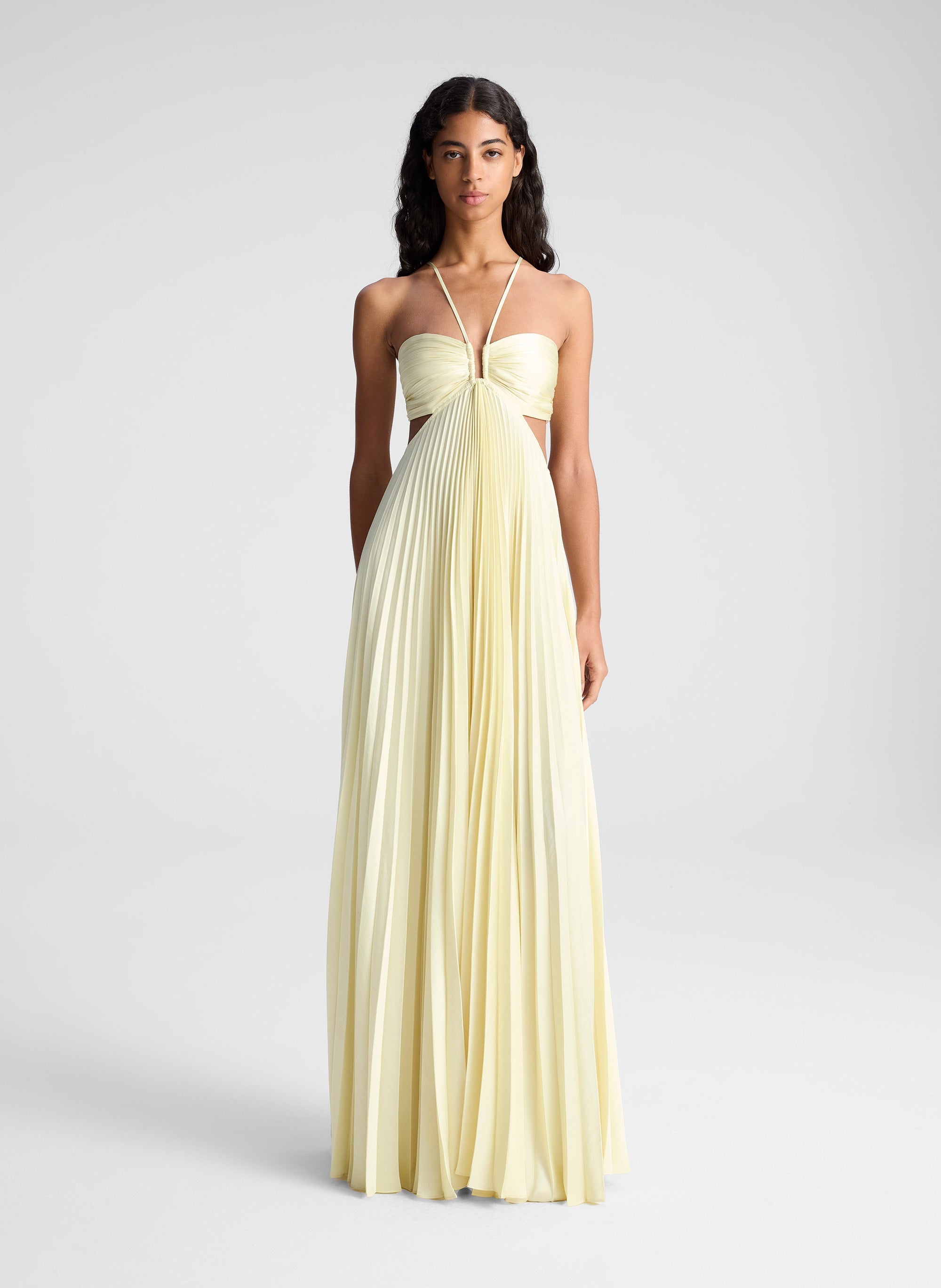 Satin Pleated Maxi Dress