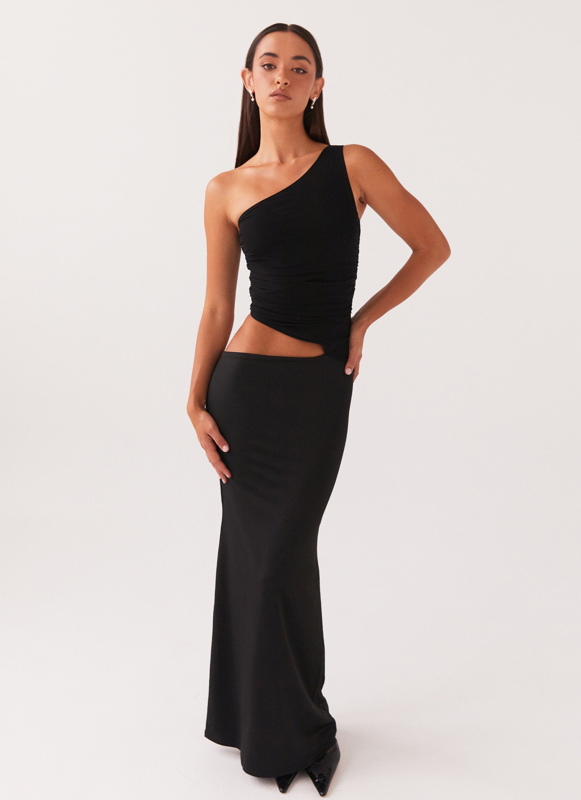 One Shoulder Maxi Dress