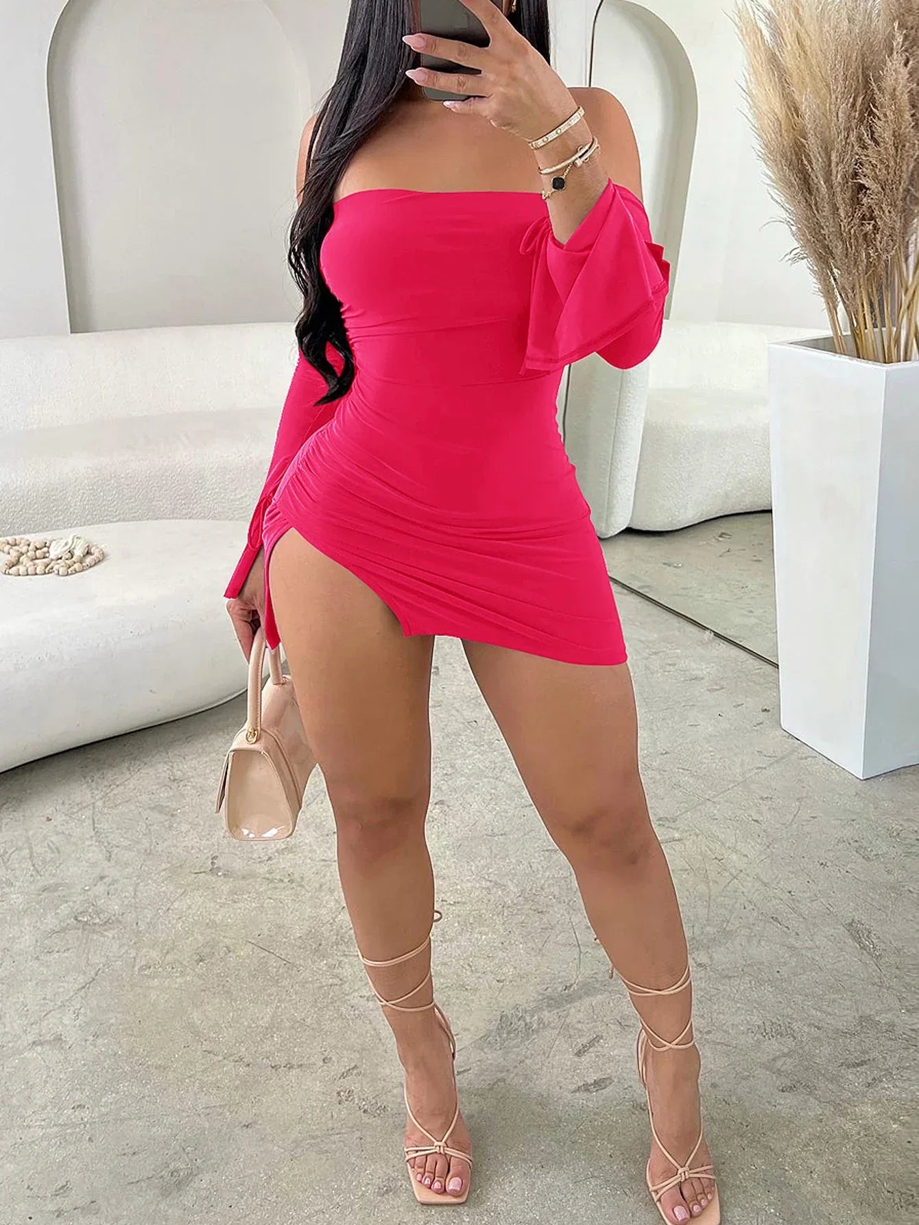 Lekar - Off the shoulder short party dress
