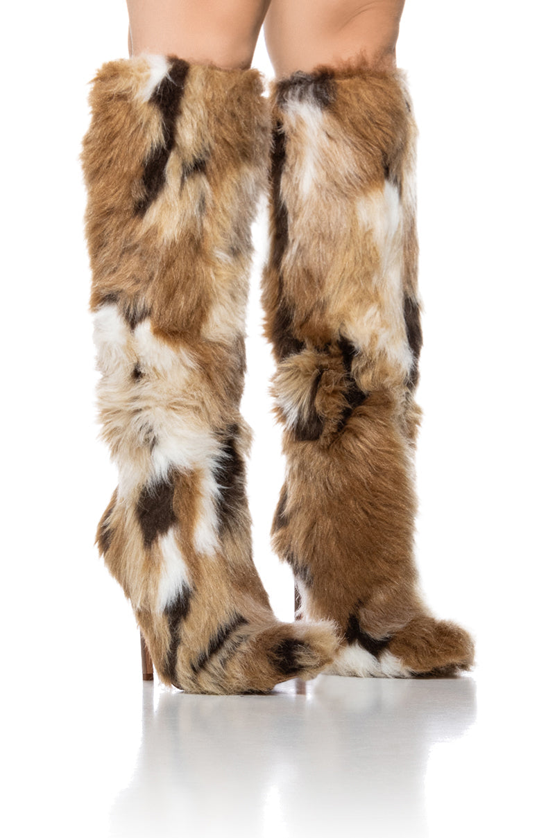 Multi Faux Fur Boots