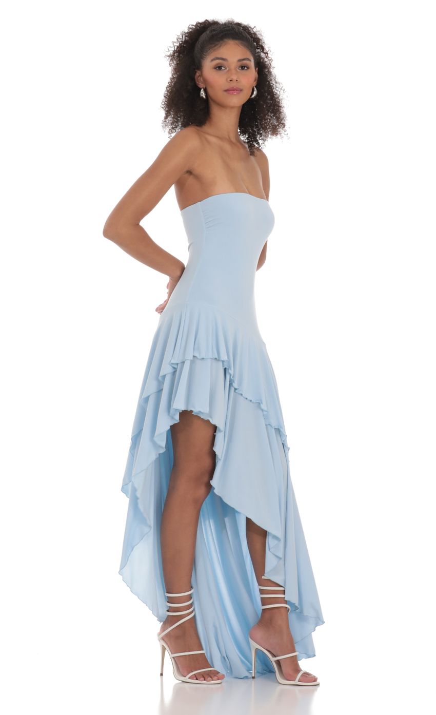 LEILA Strapless Ruffle Maxi Dress